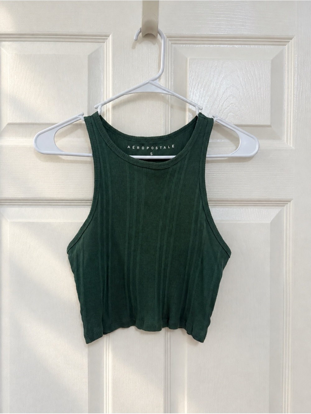 Aeropostale Dark Green Ribbed Crop Tank